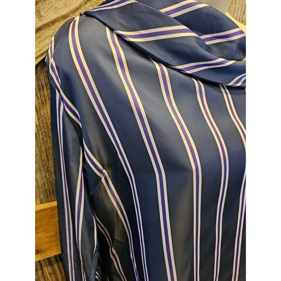 NWT banana republic S vertical stripes long sleeve off shoulder collar career - Picture 3 of 9